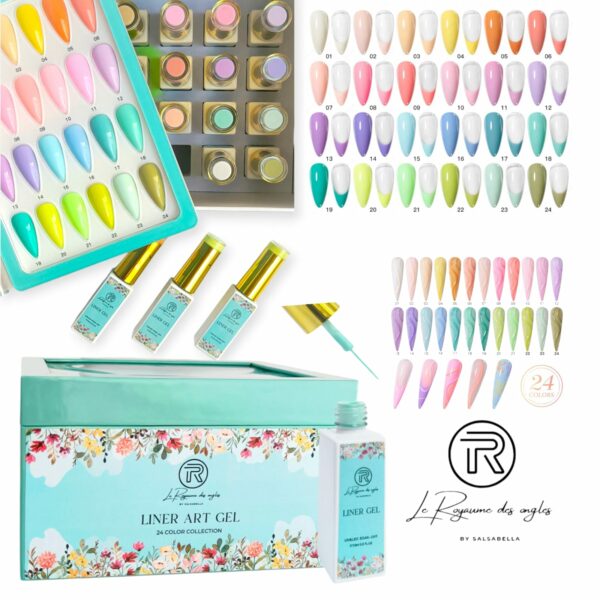 Liner Gel Nail Art – Coffret 24 Couleurs Ultra Fines | Le Royaume des Ongles Tunisie