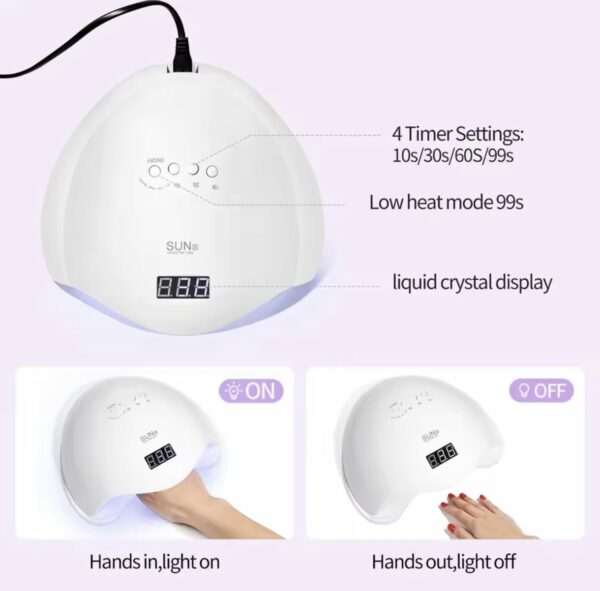 💡 Lampe UV/LED 48W Professionnelle – Séchage Rapide & Capteur Intelligent | Le Royaume des Ongles Tunisie – Image 2